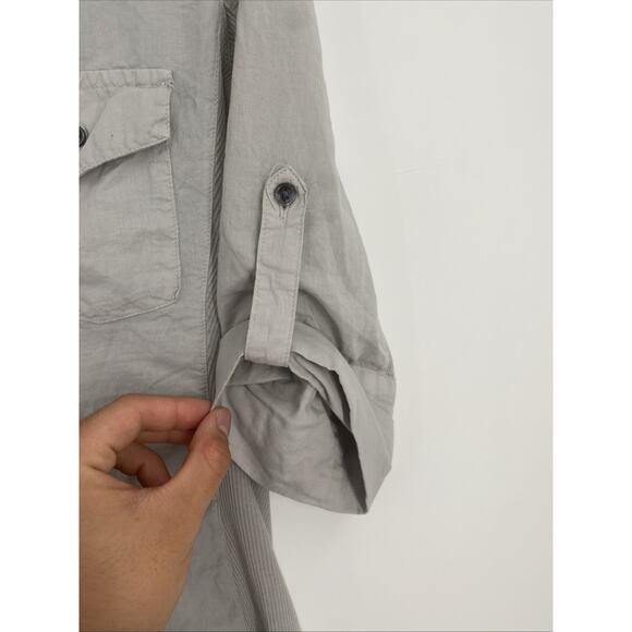 James Perse Button Up Shirt Women Size 2 Quiet Luxury Preppy Office Siren 1122 - Picture 9 of 11